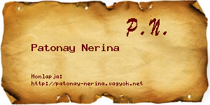 Patonay Nerina névjegykártya